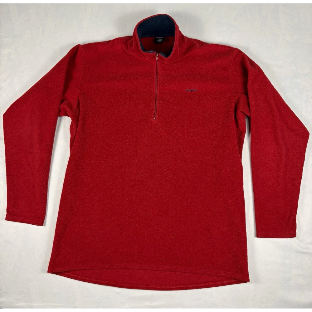 Vintage 90s Patagonia Capilene Expedition 1/4 Zip Fleece Red Made USA Mens L